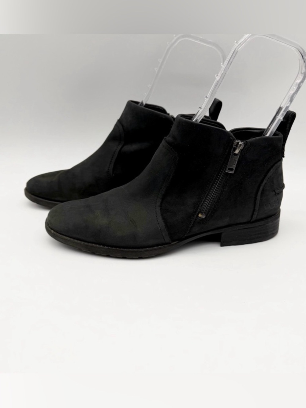 UGG Women's Aureo II Ankle Boots Booties Side Zip Black Suede Size 9